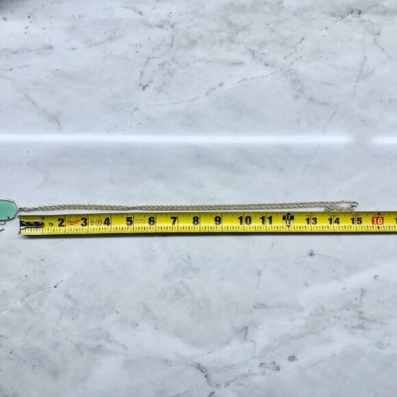 Kendra Scott Rayne Pendant Necklace Light Green and Gold 30” Chain - Picture 7 of 7